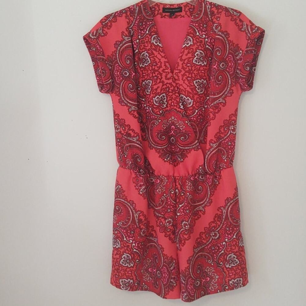 Banana Republic Paisley Wrap Romper Shorts Summer Vacation Resort Wear 6